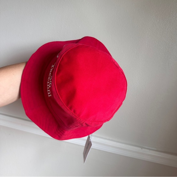 Sergio Tacchini Bucket Hat Tango Red Embroidered ST Logo Corduroy Retro Festival - Picture 5 of 14